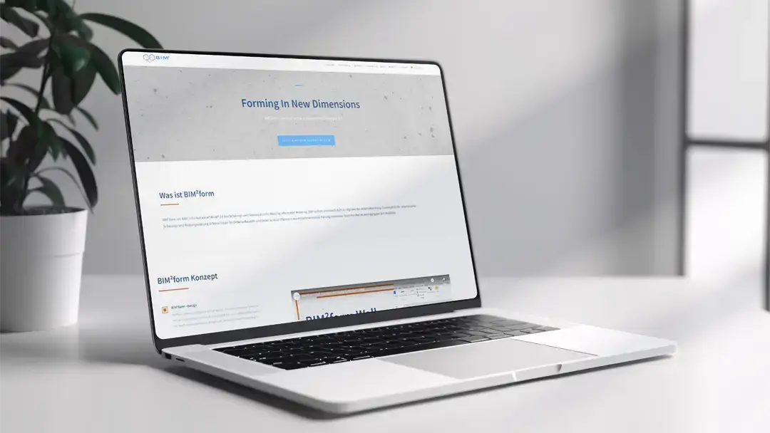 Website bim2.eu auf einem Laptop