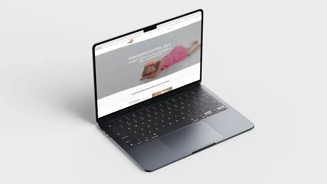 Onlineshop für Bastelmaterial auf einem Laptop