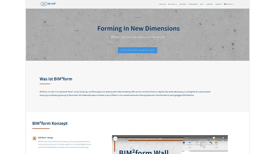 Screenshot der Website bim2.eu, die auditiert wurde