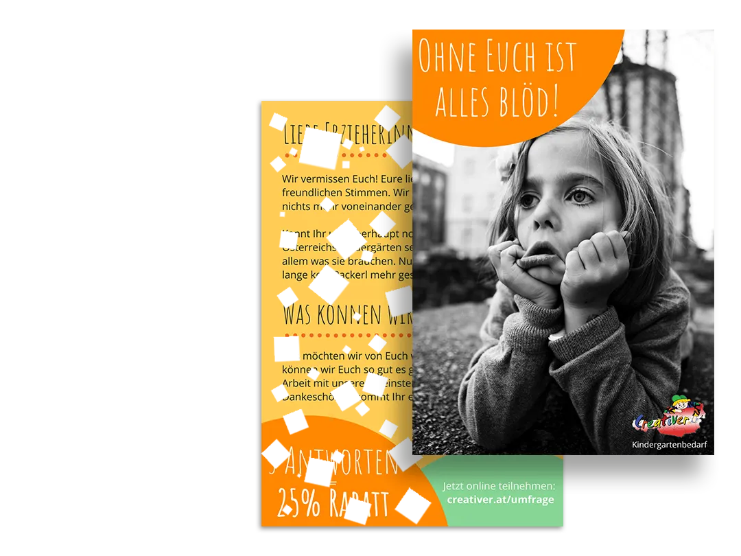 WinBack-Flyer mit Pixel-Explosion